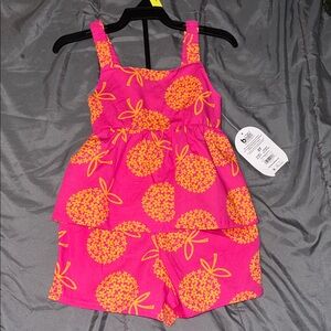 Pink Floral little girl outfit